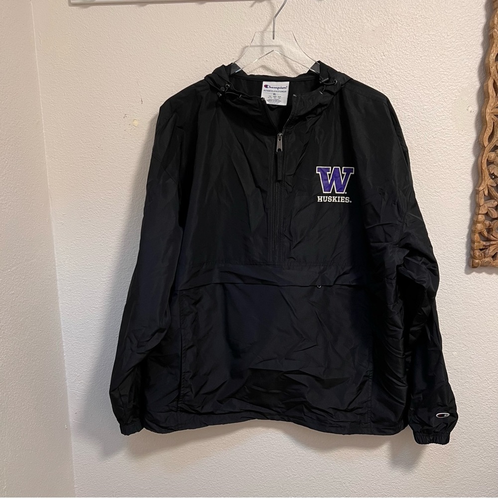 Huskies Champion Unisex W Pack And Go Half-Zip Jacket